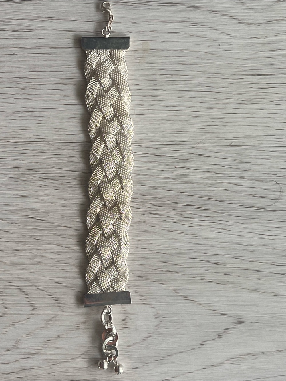 Vintage 925 Sterling Silver Braided Woven Mesh Wide Cuff Bracelet - Picture 4 of 6